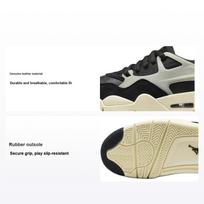 Air Jordan 4 RM GS Black Sail Kids Sneakers Gym-Red Coconut-Milk FQ7938-006 36.5 beige