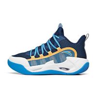 Anta Wind Tunnel High-Top Wear-Resistant Non-Slip Basketball Shoes Kids Sneakers Blue Orange White A312121100A-3 38