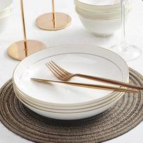 Gold Rim Ceramic Dessert Plate