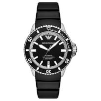 Emporio Armani Sea Explorer Automatinis Juodo Silikono Laikrodis AR60078_NLP_NLC Black Dial