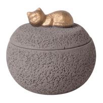 Gyvūno memorialinė urnėlė, atspari drėgmei, šuns katės kremavimo urnėlė, 350 ml talpos, cementinė, gyvūno netekties atminimo urnėlė šunims katėms, kaulų pelenams Cat pilka