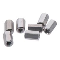 10Pcs Smooth M3 M4 M5 M6 Hex Coupling Nuts 304 Stainless Steel Silver Tone Hex Rod Coupling Nut Metric Size M5x10mm