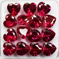 6x6 mm Natural Certified Red Ruby Heart Cut 6 Pcs Lot Loose Gemstone For Gift 6 mm approx. raudona