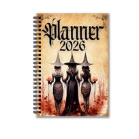 2026 Witch-Themed A5 Retro Spiral-Bound Notebook Planner, 80 Pages