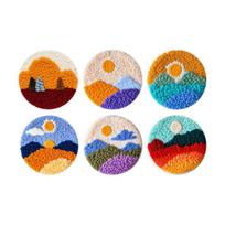 Poke Embroidery Handmade Diy Coaster Material Pack Heat Insulation Pad Embroidery Manual Decompression 10x10cm(diykit,includesembroideryhoop