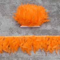 1M 10-15CM Turkijos plunksnų apdaila Kutai Mėlynas Marabou Plumas Juostelė Rankdarbiams Siuvimui Drabužiams Vestuvinės Suknelės Dekoravimo Aksesuarai 1meter oranžinė