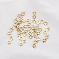 Color-Preserving 14K Gold-Filled Infinity Love Pendant Double-Loop Clasp DIY Bracelet Necklace Jewelry