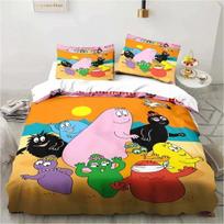 3D Print Cute Cartoon Barba-Papa Bedding Set Double Twin King Duvet Cover Comforter Pillowcase Boys Girls Adults Bedroom EU Single(135*200cm)3pcs