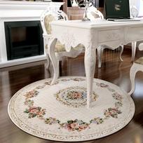 Round Area Rug With Vintage Floral And Scroll Patterns In Multiple Colors Elegant European Style Soft Durable Floor Decor 60cm