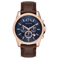 ARMANI EXCHANGEAE Wrist Watch Quartz Movement Leather Strap 45mm Blue Dial Men's Watches 50m Water Resistant AX2508 Blue