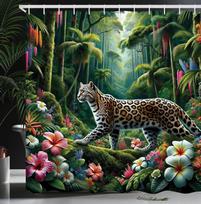 Vintage effect funny whimsical humor cat shower curtain fabric bathroom decoration shower curtain with hook, 180x180cm 90x180cm