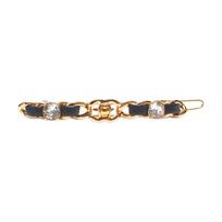 CHANEL CC Turnlock inlaid design gold-plated hairpin women's gold auksas