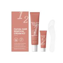 Facial Hair Removal Cream Kit with Soothing Cream Gentle Formula for Sensitive Skin Smooth Texture Plant-Derived Ingredients 50g 10g One Size rožinė