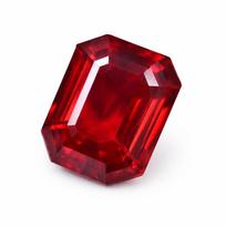 NATURAL Mozambican Red Ruby 18 Ct Emerald Shape CERTIFIED Loose Gemstone 16.6 mm Approx raudona