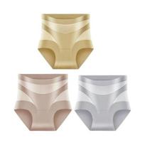 Women's Tummy Control Underwear, Seamless High Waisted Shapewear Panties, Soft Stretch Breathable Full Coverage Briefs XL 3pcs beige