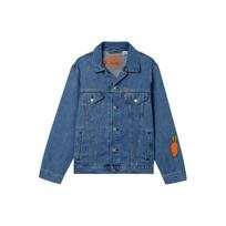 Levis SS22 Solid Color Cartoon Collar Denim Jacket Men Jacket Blue A4336-0000 S