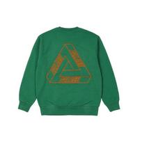 Palace Outliner Designer Crew Neck Sweatshirt With Triangle Print Unisex Sweatshirt Green P20CS141 M brown