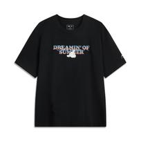 Li Ning X Disney Mickey Series Letter Print Breathable Versatile Short Sleeve T-Shirt Unisex Tops Black AHSV635-3 XL
