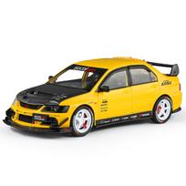 1/24 Mitsubishi Lancer Evolution IX EVO Modified Car Alloy Car Model Sound and Light Children's Toy Collectibles Birthday Gift geltona