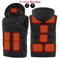 Eleventh District Men's Hooded Heated Vest with Dual Control, Constant Temperature, USB Charging, Down Cotton. S