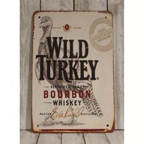 Wild Turkey Bourbon Rūstus skardinis ženklas viskio barams ir alkoholinių gėrimų parduotuvėms aluminum 20x30cm