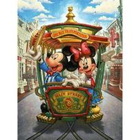 Disney Diamond Painting Mickey and Minnie Disney Town Cable Car Theme Oil Painting CuteDIYRhinestoneMosaic Cross Stitch Kit Embroidery Gift Home Decor Round 20x30cm