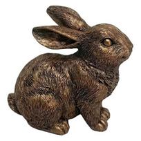 Vintage Rabbit Figurine Carving Bunny Statue Animal Sculpture Home Office Bookshelf Desktop Fengshui Decoration Ornament C