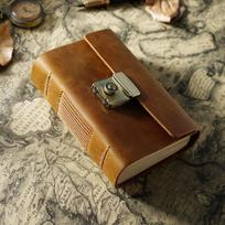 Vintage Leather Diary Planner with Password Lock – Portable Handmade Cowhide Notebook, Ideal Gift for Men & Women. Retro Password Notebook black