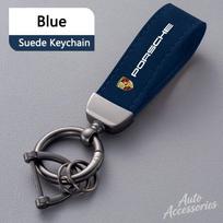 Suede automobilio stiliaus raktų pakabukas Pakabukas nuo pametimo Raktų pakabuko žavesys Dovana Porsche 911 718 Cayenne Cayman Panamera Macan Taycan Boxster gray