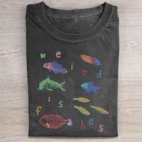 Weird fish graphic tshirt, vintage style funny shirt Unisex T-Shirt XL