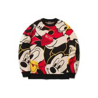 Li-Ning Disney Co-Branded Sports Fashion Series Mickey Pattern Loose Long Sleeve Sweater Unisex Sweater Black AMBR002-1 L