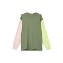 Levis Color Block Long Sleeve Casual Crew Neck T-Shirt Men Tops Green A4998-0001 M