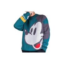 Li Ning X Disney Collaboration Mickey Round Neck Pullover Sweater Men sweater Green AMBP005-1 S