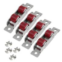 4Pcs Push Pull Window Pulley with Screws Sliding Window Door Roller Double Wheel Glass Door Sliding Roller Door Hardware