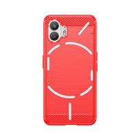 For Funda Nothing Phone 2 Case Nothing Phone 2 Cover Anti-Slip Cases Shockproof Silicon Soft TPU Protective Phone Back Cover Nothing Phone 2 raudona