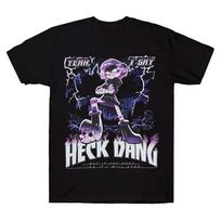 Murder Drones Uzi T-shirts Unisex Y2K Cotton Tops Manga Retro Printed Loose Streetwear Women Men Hip Hop Short Sleeve T Shirts XS juoda
