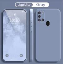 For Samsung Galaxy A21S A22 A31 A32 A42 M22 M32 Shockproof Soft Back Cover Housing Liquid Silicone Mobile Phone Case For A13 4G pilka spalva