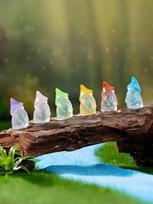 10 vnt. Mini dervos nykštukų statulėlės Ornamentai Atsitiktinės spalvos Mielos pasakų miniatiūrinės nykštukų figūrėlės Miniatiūriniam sodui