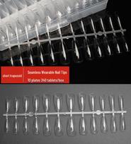 Frosted Trapezoid & Water Drop Almond Nail Extensions - No File Needed, Full and Half Cover. Perfect for Salons.