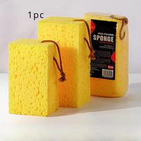 Thickened high foam car wash sponge large honeycomb seaweed sponge block car supplies beauty cleaning decontamination sponge wipe Large 17*10*8cm-1 pc geltona