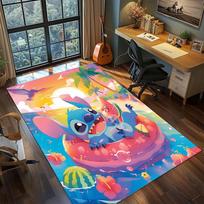 Stitch: Summer Surfing Rug Carpet Large Area Rug Non Slip Washable Floor Mat Gamer Room Bedroom Home Decor 60x90cm