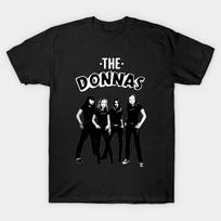 Men Black Print T-shirt The Donnas No-Cut Heat Transfer Print Cotton Tshirt M juoda
