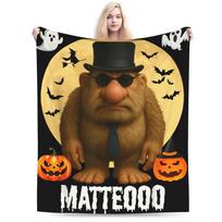 Matteo Mateo Matteooo Italian Brainrot Meme Halloween Blankets  Warm Bedding Throws For Living Room Flannel Bedspread Bed Cover 75x90cm