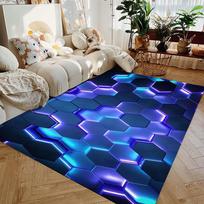 Modern 3D Geometric Visual Illusion Area Rug 2D Falt Stylish Abstract Design Mat Carpet for Living Room Bedroom Sofa Doormat 50x80cm