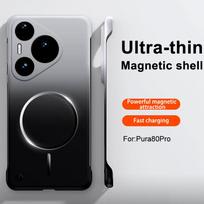 For Huawei Pura 80 80 Pro 70 70 Pro metal frameless phone case, with magnetic adsorption, smooth to the touch Huawei Pura 70 Pro