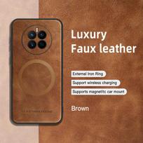 For Huawei Mate 50 50 Pro 50E PU Leather Magnetic Ring Soft Edge Anti-Drop Anti-Fingerprint Phone Case For Mate 50 ruda
