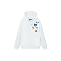 FILA X Pepe Shimada Cartoon Patch Print Loose Hoodie Women hoodies White F11W133297F-WT M
