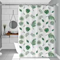 Simple Wind Green Leaves Bathroom Shower Curtain Shielding Partition Shower Curtain Quick Dry Can Be Scrubable Light Opaque Bath 150*180CM