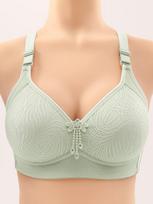 Plus Size No-Magnetic, No-Underwire Push-Up Side Support Anti-Sag Bra 42/95 šviesiai žalios spalvos