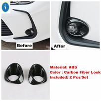 Fit For Toyota Corolla  - 2025 Chrome / Carbon Fiber Auto Front Fog Lights Foglight Lamps Ring Decor Cover Trim Accessories Carbon Fiber Look black